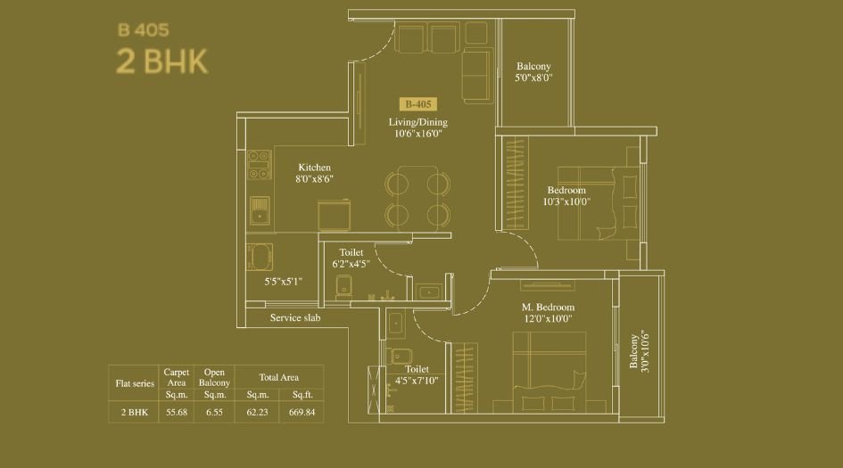 legacy-Milestone-Floor-Plan-B-Wing-2 BHK-670 Sqft